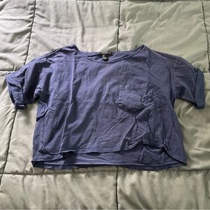 Forever 21 Navy Cropped Tee, Size S